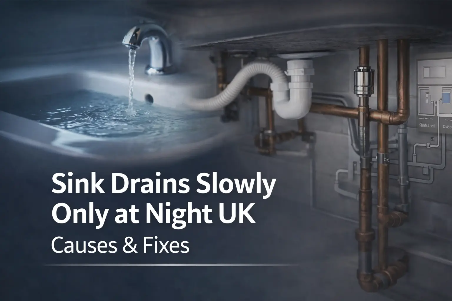sink drains slowly at night fix uk