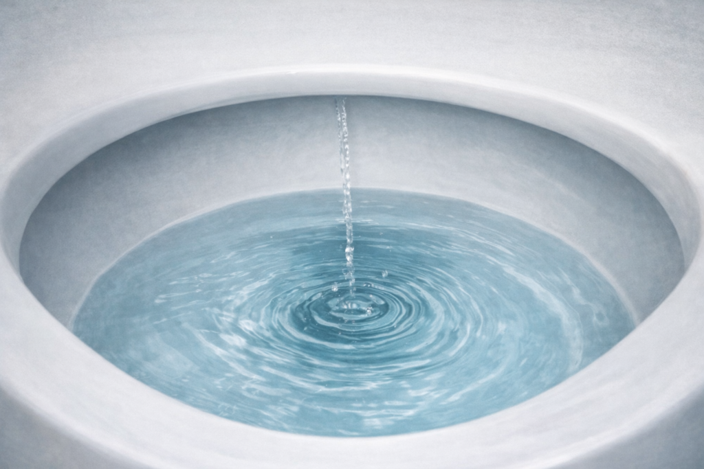 Water is constantly trickling into the bowl