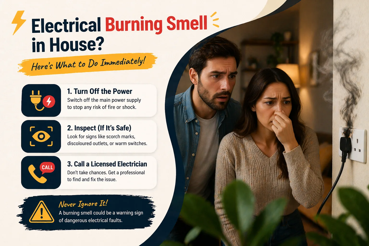 Electrical Burning Smell in House uk how to fix