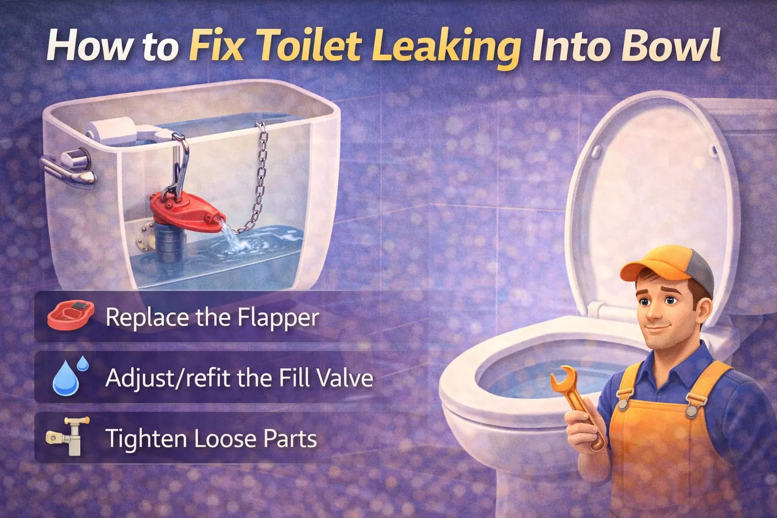 How to Fix Toilet Leaking Into Bowl