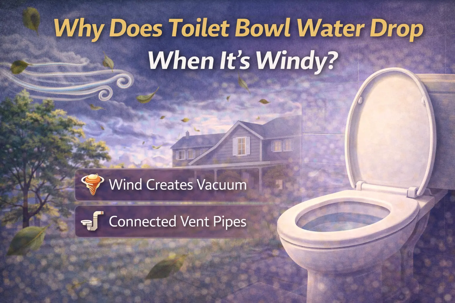 toilet bowl drops in windy